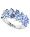 Effy Collection Effy Tanzanite Trillion Double Row Ring (3-1/3 Ct. T.w.) In Sterling Silver In Gold