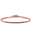 Le Vian Strawberry Layer Cake Ruby (7/8 Ct. T.w.) & Pink Sapphire (2 Ct. T.w.) Link Bracelet In 14k Rose Gol In Multi
