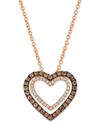Le Vian Chocolatier Diamond Heart Pendant Necklace (1/3 Ct. T.w.) In 14k Rose Gold In Gold