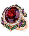 Le Vian Crazy Collection Garnet (7-5/8 Ct. T.w.) And Multi-stone Round Flower Ring In 14k Rose Gold (also Av In Red