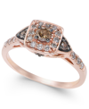 Le Vian Chocolate By Petite  Chocolate And White Diamond Ring (3/8 Ct. T.w.) In 14k Rose, Yellow Or W In Pink