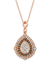 Le Vian Nude Diamonds & Chocolate Diamonds Fancy 18" Pendant Necklace (1-5/8 Ct. T.w.) In 14k Rose, Yellow O In Gold