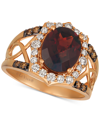 Le Vian Rhodolite Garnet (3-1/5 Ct. T.w.) & Diamond (1/2 Ct. T.w.) Ring In 14k Rose Gold In Red