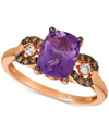 LE VIAN GEMSTONE & DIAMOND RING IN 14K ROSE GOLD OR 14K YELLOW GOLD