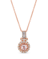 Le Vian Peach Morganite (3/4 Ct.t.w.) And Nude Diamonds (1/4 Ct.t.w.) Pendant Set In 14k Rose Gold
