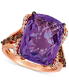 Le Vian Grape Amethyst (9-3/4 Ct. T.w.) & Diamond (5/8 Ct. T.w.) Ring In 14k Rose Gold In Purple