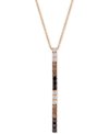 Le Vian Chocolate Layer Cake Blackberry Diamonds, Chocolate Diamonds & Nude Diamonds 18" Pendant Necklace (1 In Gold