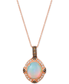 Le Vian Opal (2-1/5 Ct. T.w.) & Diamond (3/8 Ct. T.w.) 22" Pendant Necklace In 14k Rose Gold In Blue