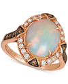 Le Vian Opal (2-1/5 Ct. T.w.) & Diamond (1/2 Ct. T.w.) Ring In 14k Rose Gold In Blue
