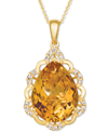 Le Vian Cinnamon Citrine (7-1/2 Ct. T.w.) & Nude Diamonds (1/5 Ct. T.w.) 20" Pendant Necklace In 14k Gold In Orange