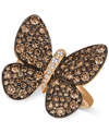Le Vian Chocolatier Chocolatier Diamond Butterfly Ring (1-7/8 Ct. T.w.) In 14k Rose Gold In Gold