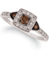Le Vian Chocolate By Petite  Chocolate And White Diamond Ring (3/8 Ct. T.w.) In 14k Rose, Yellow Or W In White