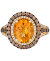 Le Vian Deep Sea Blue Topaz (4 Ct. T.w.) & Diamond (7/8 Ct.t.w.) Statement Ring In 14k Rose Gold (also In Op In Orange