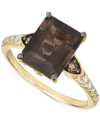 Le Vian Ladies Chocolate Quartz Rings Set In 14k Honey Gold In Brown