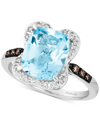 LE VIAN BLUE TOPAZ (4-1/4 CT. T.W.) & DIAMOND (1/5 CT. T.W.) RING IN 14K WHITE GOLD