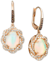Le Vian Neopolitan Opal (2-3/8 Ct. T.w.) & Diamond (3/4 Ct. T.w.) Drop Earrings In 14k Rose Gold In Blue