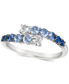 Le Vian Denim Ombre (5/8 Ct. T.w.) & White Sapphire (1/5 Ct. T.w.) Bypass Statement Ring In 14k White Gold In Gold