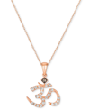 LE VIAN NUDE DIAMOND (1/4 CT. T.W.) & CHOCOLATE DIAMOND ACCENT OM SYMBOL PENDANT NECKLACE IN 14K ROSE GOLD, 