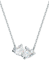 Swarovski Attract Soul Rhodium Plated Heart Necklace In Ivory/cream