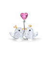 Swarovski Pink Heart Love Birds Decorative Object In Multi