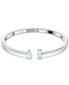 Swarovski Attract Mixed Crystal Cuff Bracelet In Silver Tone In Ivory/cream