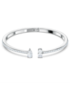Swarovski Attract Mixed Crystal Cuff Bracelet In Silver Tone In Ivory/cream