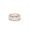 Swarovski Vittore Pear Cut Rose Gold Tone Plated Ring In Gold