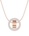 SWAROVSKI ROSE GOLD-TONE CRYSTAL CIRCLE 29-1/2" ADJUSTABLE PENDANT NECKLACE