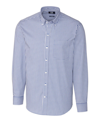 Cutter & Buck Easy Care Stretch Gingham Mens Big And Tall Long Sleeve Dress Shirt In Blue