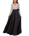 Xscape Sequinned-top Ball Gown In Black