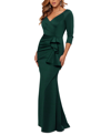 XSCAPE PLEATED RUFFLED GOWN