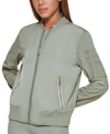 Levi's Women's Lightweight Zip-detail Bomber Jacket In Green
