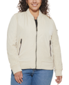 Levi's Trendy Plus Size Melanie Bomber Jacket In Tan/beige