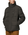 Marc New York Horizon Down & Feather Coat With Faux Fur Collar In Gray