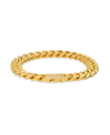 Steeltime Men's 18k Gold Plated Stainless Steel Thick Cuban Link Chain Bracelet With Simulated Diamonds Clasp In Gold