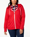 TOMMY HILFIGER PLUS SIZE ZIP-FRONT HOODIE, CREATED FOR MACY'S