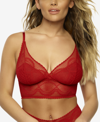 Felina Women's Finesse Lace Cami Bralette In Red