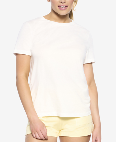 Felina Women's Naturally Soft Organic Cotton Crew Neck Tee In Cloud