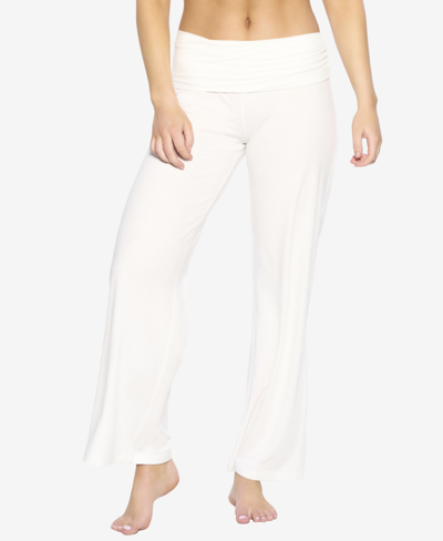 Felina Women's Naturally Soft Wide Leg Roll Over Pant In Cloud