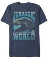 Fifth Sun Jurassic World Fallen Kingdom Men's T-rex Vintage-like Profile Short Sleeve T-shirt In Blue