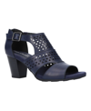 Easy Street Adara Womens Faux Leather Perforated Heel Sandals In Blue