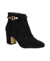 Bella Vita Diaz Womens Suede Block Heel Ankle Boots In Black