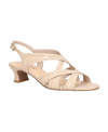 Easy Street Tristen Womens Patent Slingback Heels In Tan/beige