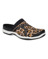 Easy Street Getup Womens Knit Leopard Print Mules In Multi