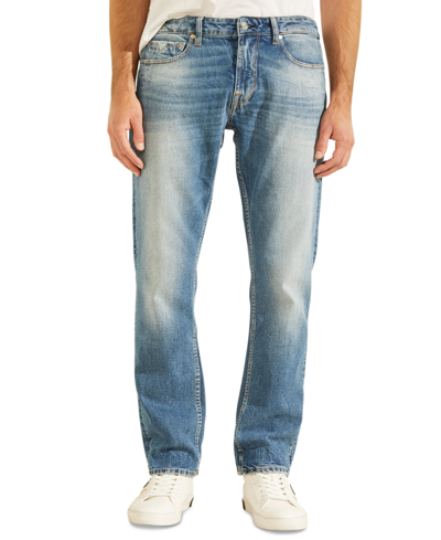 Guess Men's Regular Straight Faded Jeans In Light Wash