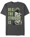 Fifth Sun Men's Star Wars Yoda Real The Struggle Is Short Sleeve T-shirt In Gray