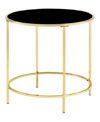 Furniture Of America Vardo Glass Top Side Table In Gold