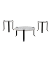 Furniture Of America Burford Round Coffee Table Set, 3 Piece In Gray
