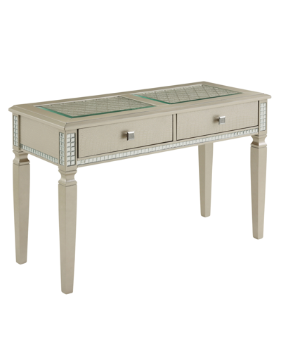 Furniture Of America Deephaven 2 Drawer Console Table In Silver- Tone