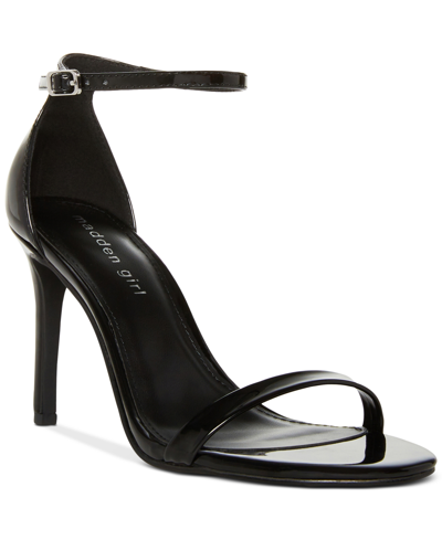 Madden Girl Brazen Two-piece Stiletto Dress Sandals In Black Patent